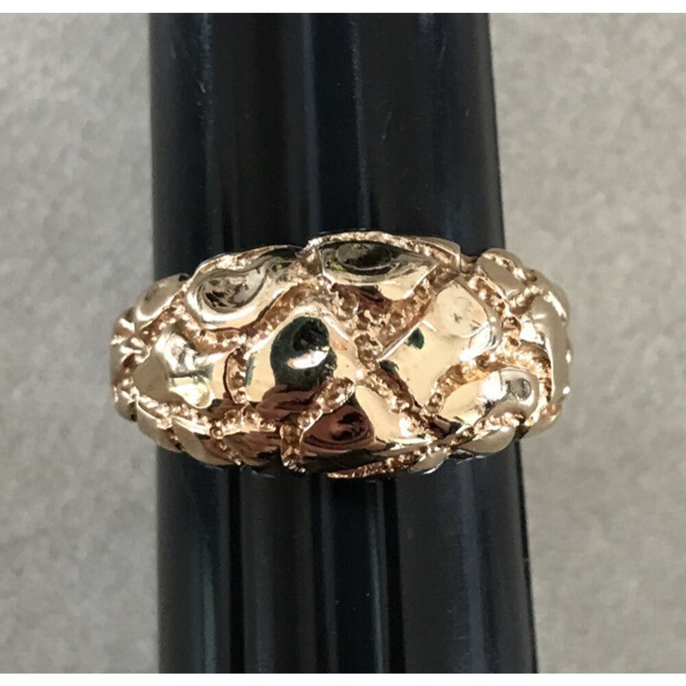 Vintage Ana Bekoach 18k HGE High Grade Electroplate Gold Chunky Nugget Ring 6